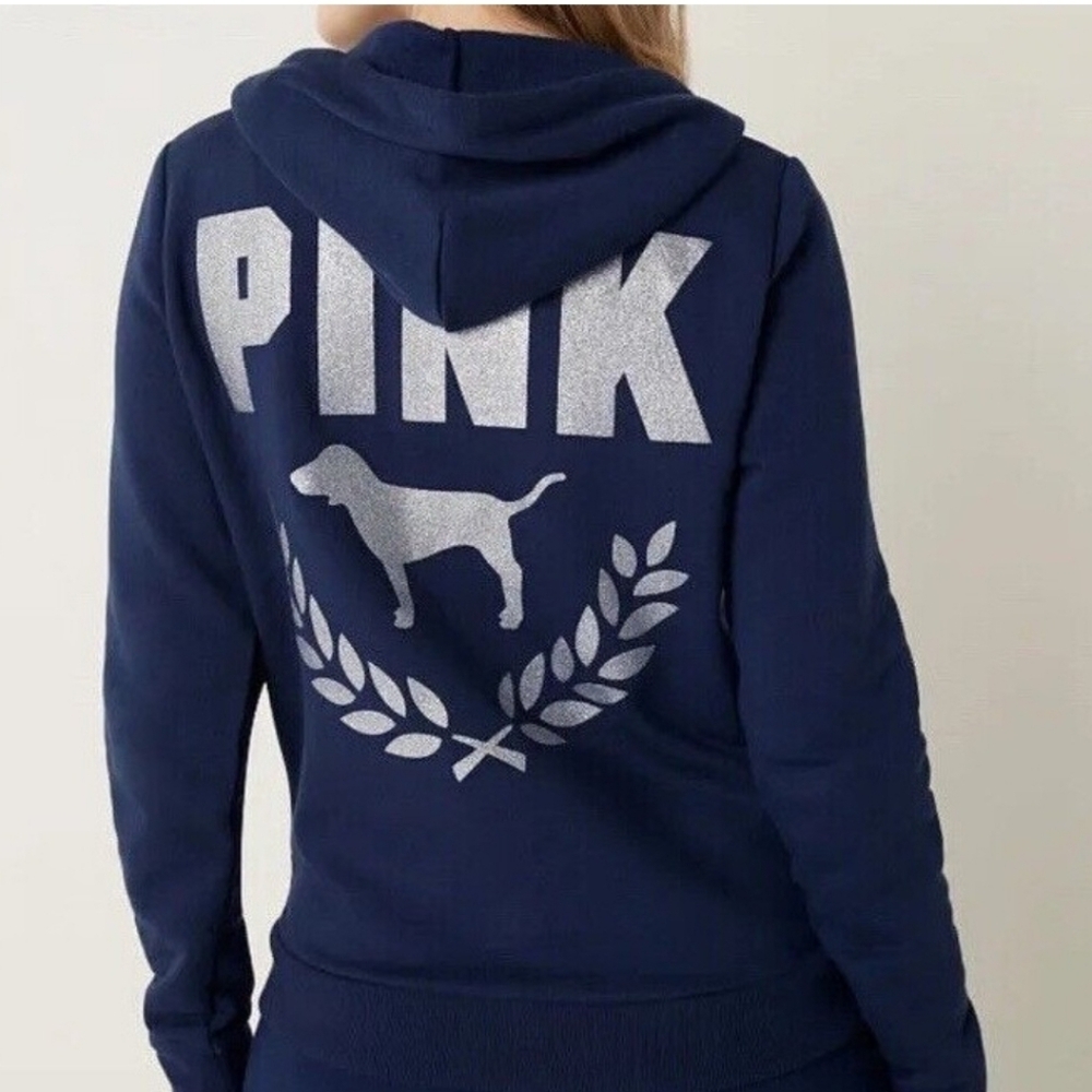 Victoria's Secret PINK Bling Zip Up Hoodie size XS